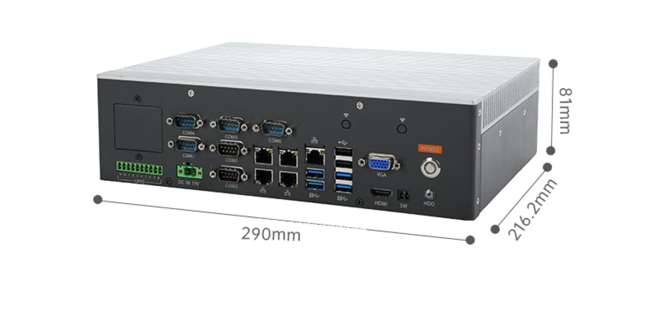 該款機(jī)器整體主要為銀灰色，尺寸為290（帶壁掛319.2）*216.2*81（帶壁掛87.5）mm（寬*深*高）。