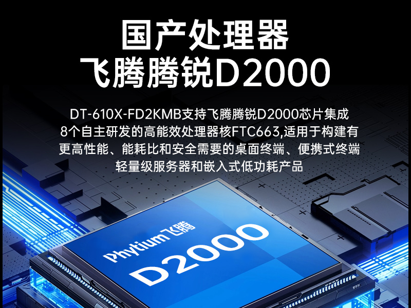 東田國產(chǎn)工控主機,飛騰d2000工控機品牌,DT-610X-FD2KMB