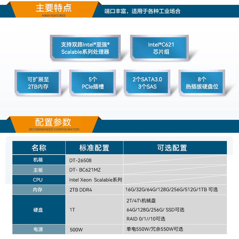 東田工控服務(wù)器,至強(qiáng)Scalable系列處理器,5PCIe擴(kuò)展工業(yè)電腦,DT-26508-BC621MZ.jpg