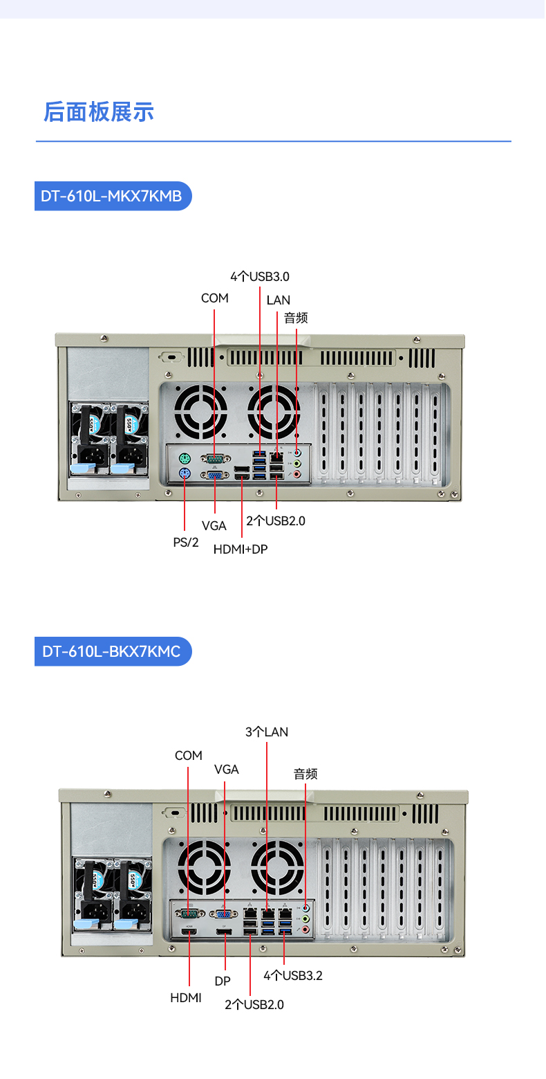 東田4U國產(chǎn)化工控機,兆芯KX-7000系列CPU,原生支持麒麟/UOS系統(tǒng),DT-610L-MKX7KMB.jpg