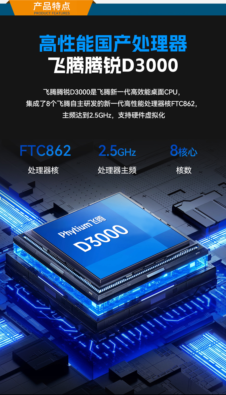 國產(chǎn)2U工控機,飛騰騰銳D3000處理器主機,工控機廠家,DT-61025-TD3KMB.jpg